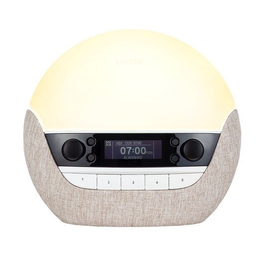 Lumie Bodyclock Luxe FM giver dig en lettere opvågning. Wake-up lampe. Høj kvalitet. Godkendt som Medicinsk Udstyr.